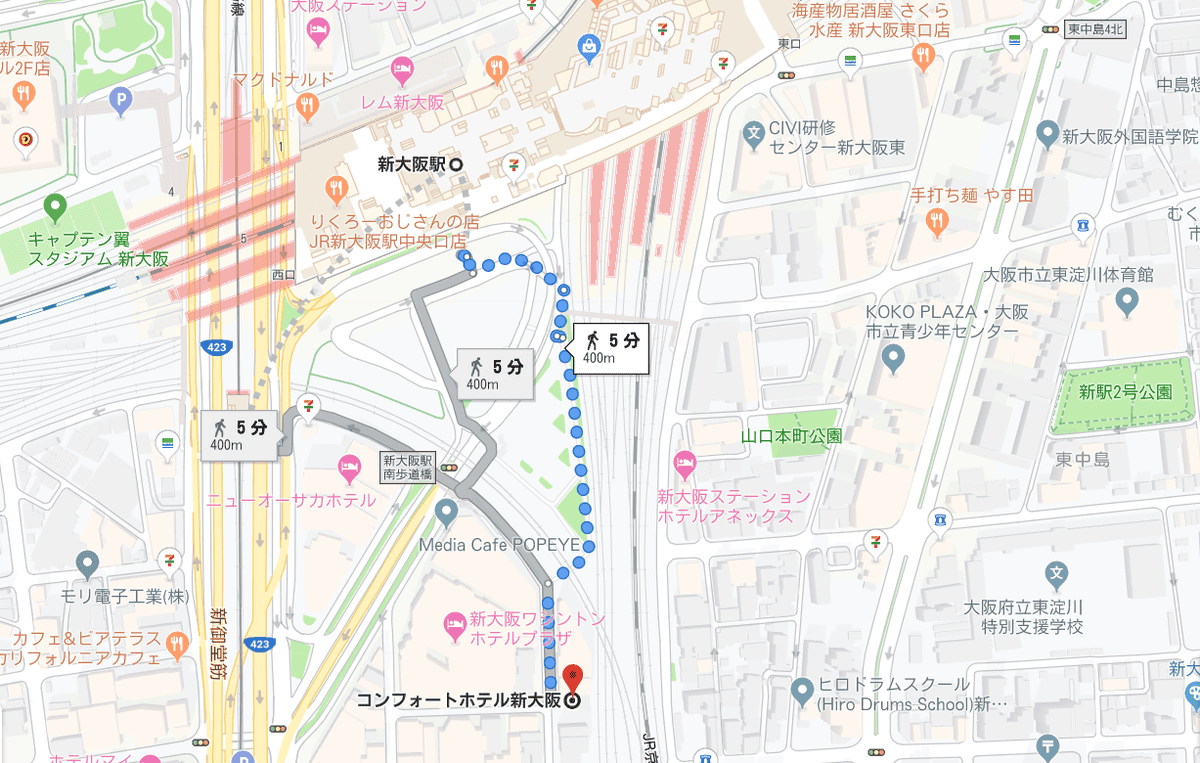 COMFORT新大阪交通圖