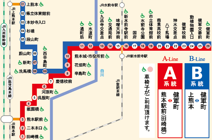 【交通資訊】熊本市路面電車~路線、一日券、沿線景點及電車車輛簡介~ - 第3張圖 /tmp/phpoJJ7OG