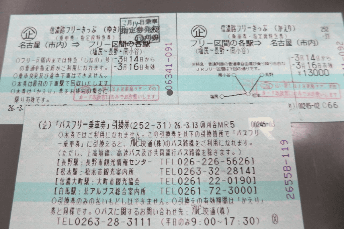 【優惠車票】信濃路フリーきっぷ從名古屋前往松本、長野、安曇