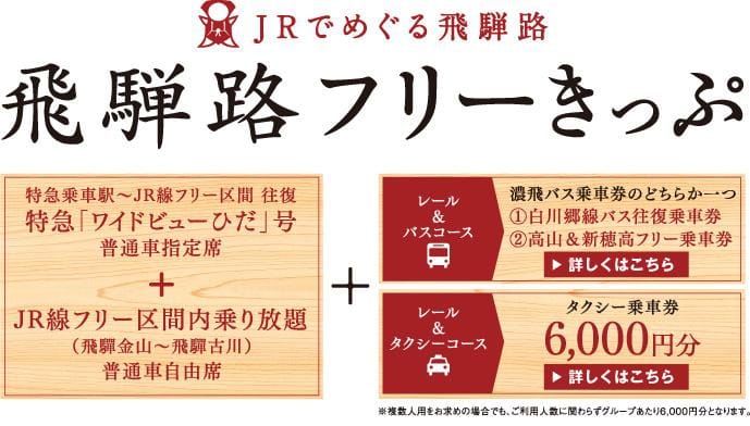 【優惠車票】飛驒地區套票/フリーきっぷ前往高山&下呂&白川 【優惠車票】飛驒地區套票/フリーきっぷ前往高山&下呂&白川