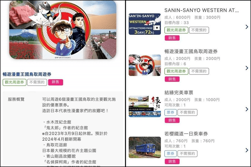 【推薦票券】外國遊客限定的暢遊漫畫王國鳥取周遊券可在3日次