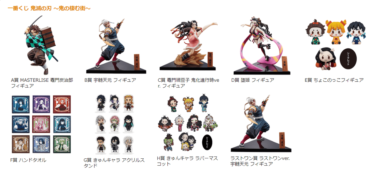 【商品整理】鬼滅之刃歷次一番賞商品內容從2019年初登場迄
